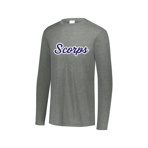 [FTLCUBGY-AXS-LOGO3] Decker Men's Tri-Blend T-Shirt - Long Sleeve (Adult XS, Gray, Logo 3)